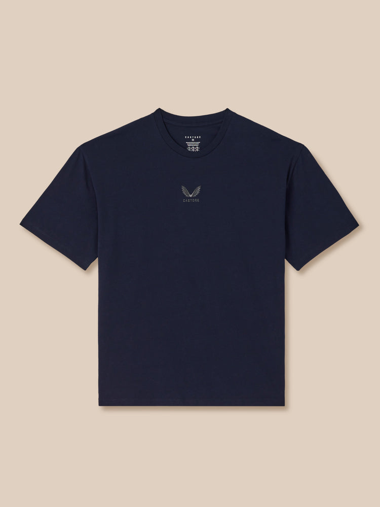 Herren Adapt Cotton Kurzarm Locker Sitzendes T-Shirt - Marineblau