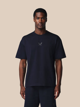 Herren Adapt Cotton Kurzarm Locker Sitzendes T-Shirt - Marineblau