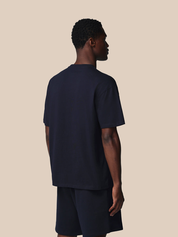 Herren Adapt Cotton Kurzarm Locker Sitzendes T-Shirt - Marineblau