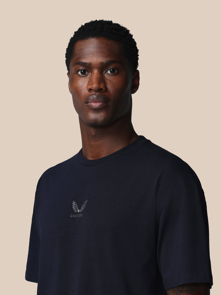 Herren Adapt Cotton Kurzarm Locker Sitzendes T-Shirt - Marineblau