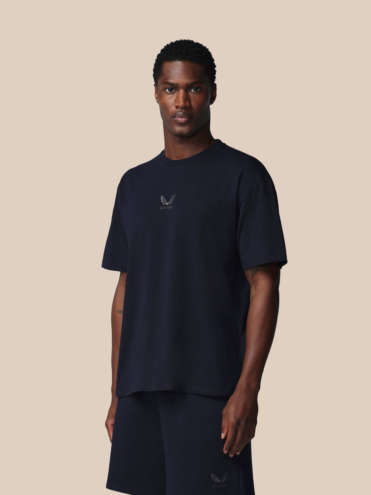 Herren Adapt Cotton Kurzarm Locker Sitzendes T-Shirt - Marineblau