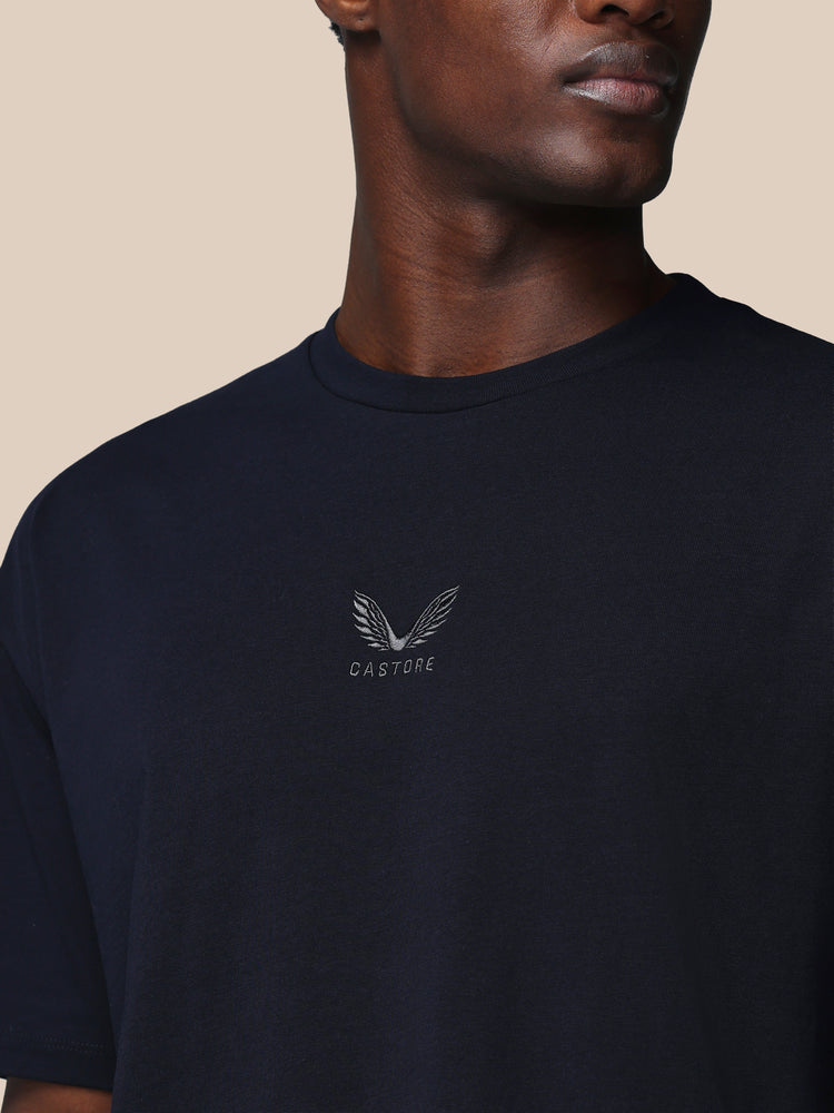 Herren Adapt Cotton Kurzarm Locker Sitzendes T-Shirt - Marineblau
