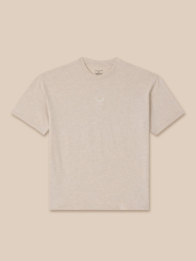 Herren Adapt Cotton Kurzarm Locker Sitzendes T-Shirt - Oatmeal Marl