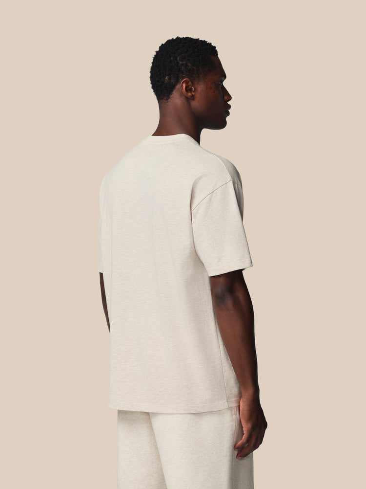 Herren Adapt Cotton Kurzarm Locker Sitzendes T-Shirt - Oatmeal Marl