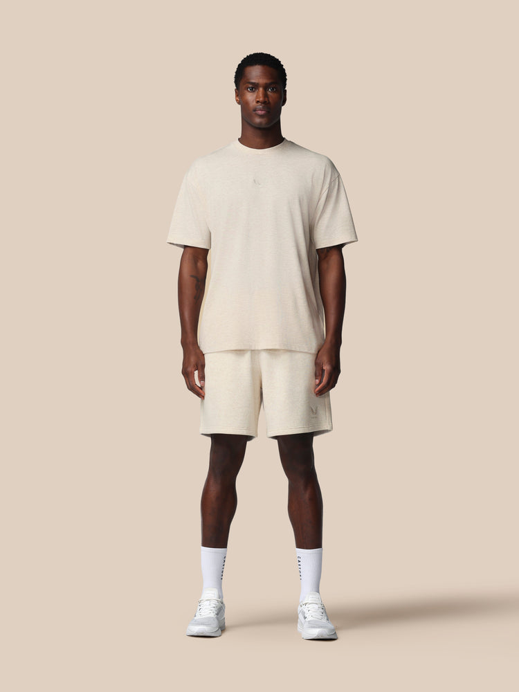 Herren Adapt Cotton Kurzarm Locker Sitzendes T-Shirt - Oatmeal Marl