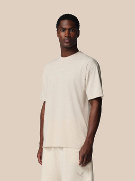 Herren Adapt Cotton Kurzarm Locker Sitzendes T-Shirt - Oatmeal Marl