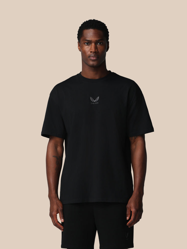 Herren Adapt Cotton Kurzarm Locker Sitzendes T-Shirt - Schwarz