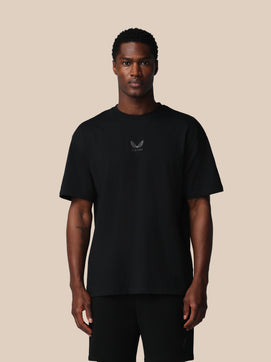 Herren Adapt Cotton Kurzarm Locker Sitzendes T-Shirt - Schwarz