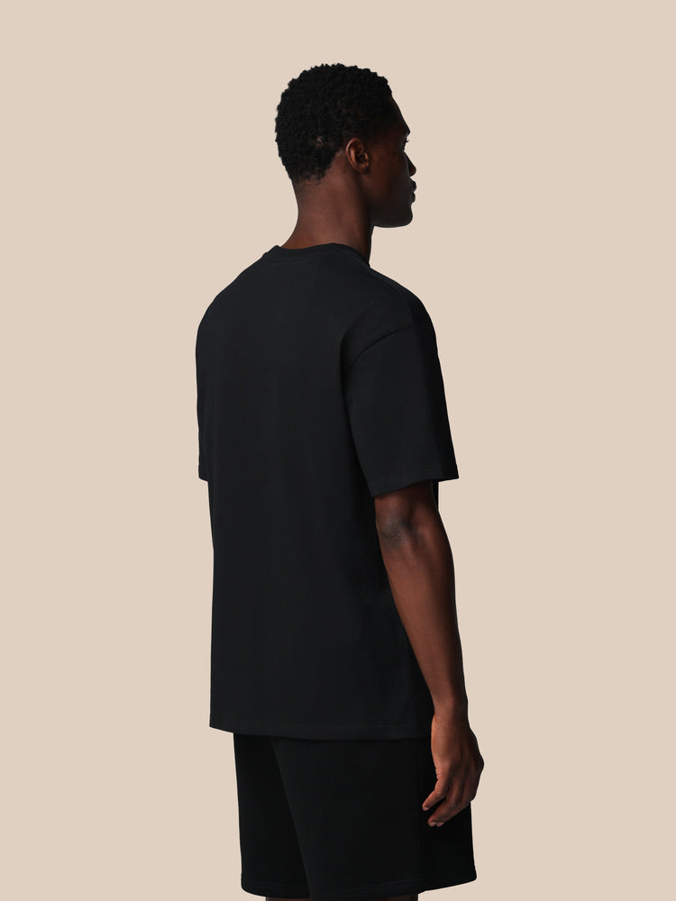 Herren Adapt Cotton Kurzarm Locker Sitzendes T-Shirt - Schwarz