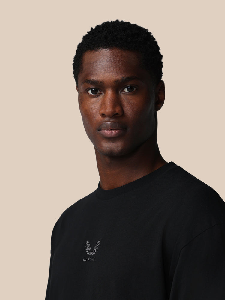 Herren Adapt Cotton Kurzarm Locker Sitzendes T-Shirt - Schwarz