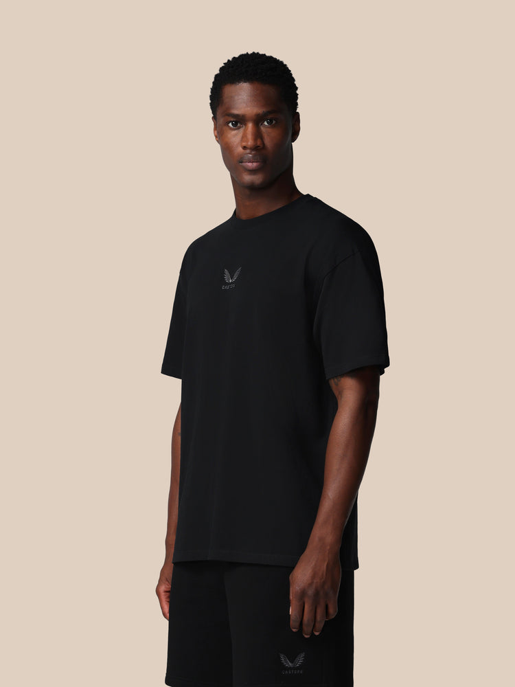 Herren Adapt Cotton Kurzarm Locker Sitzendes T-Shirt - Schwarz