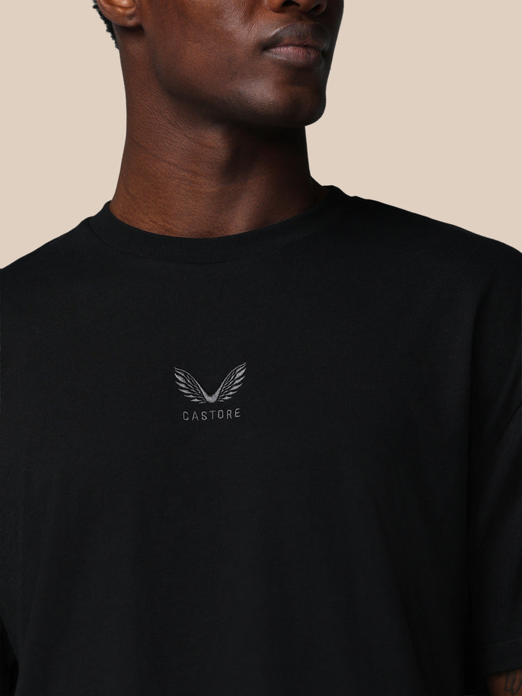 Herren Adapt Cotton Kurzarm Locker Sitzendes T-Shirt - Schwarz