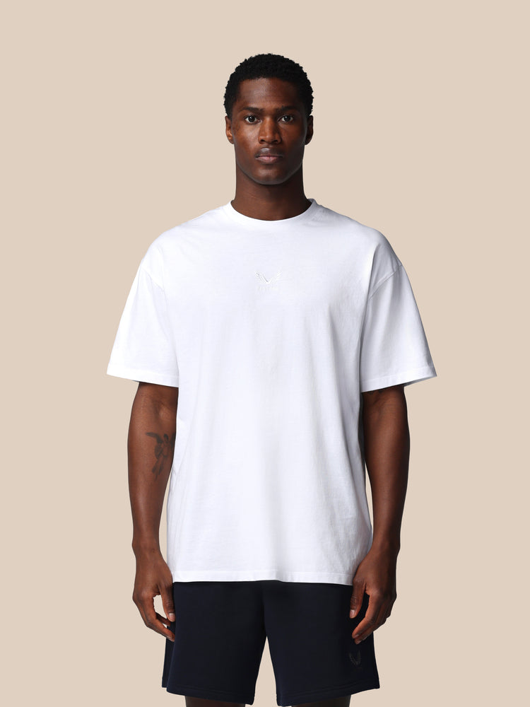 Herren Adapt Cotton Kurzarm Locker Sitzendes T-Shirt - Weiß