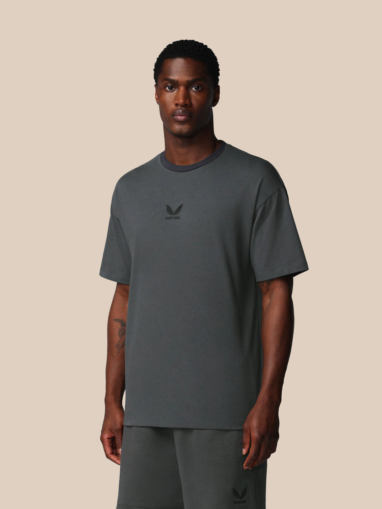Herren Adapt Cotton Kurzarm Locker Sitzendes T-Shirt - Gunmetal