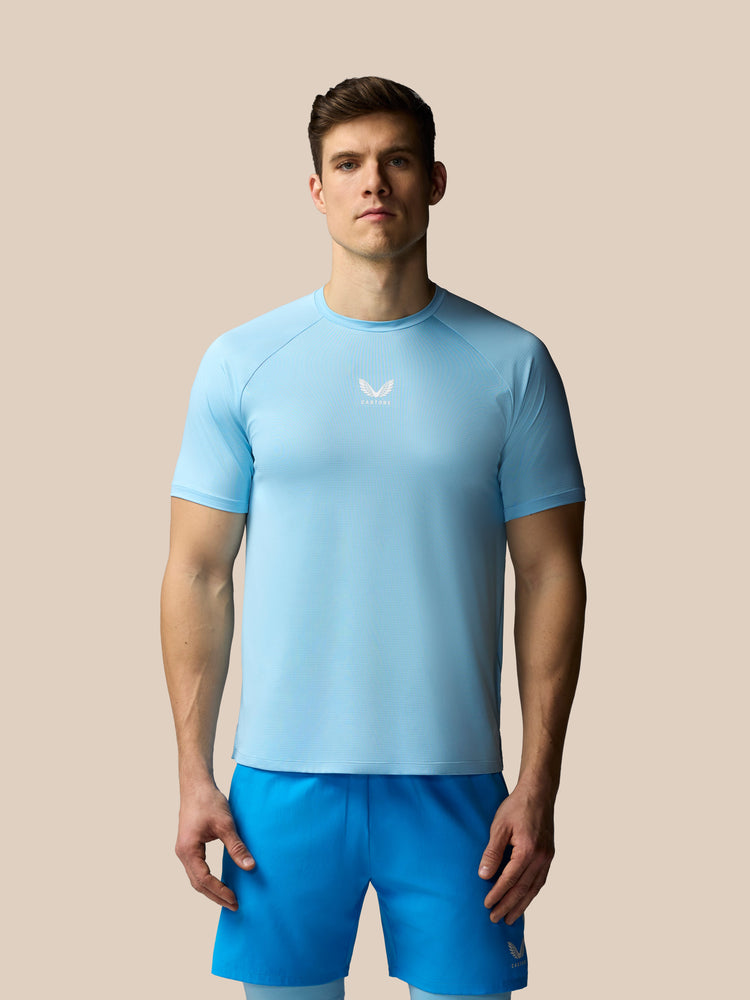 Herren Apex Tennis Kurzarm T-Shirt - Himmelblau