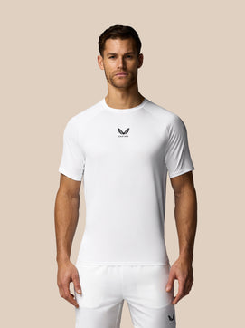 Herren Apex Tennis Kurzarm T-Shirt - Weiß