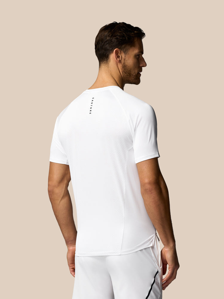 Herren Apex Tennis Kurzarm T-Shirt - Weiß