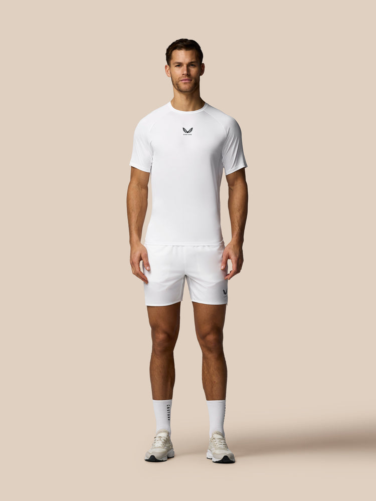 Herren Apex Tennis Kurzarm T-Shirt - Weiß