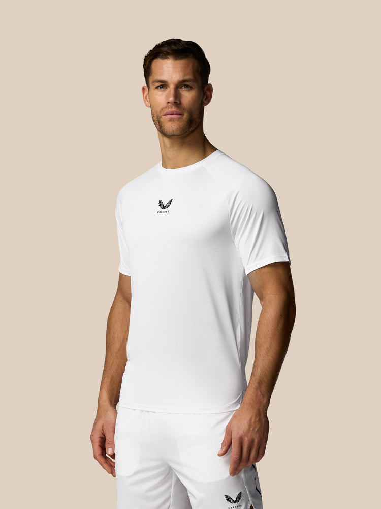 Herren Apex Tennis Kurzarm T-Shirt - Weiß