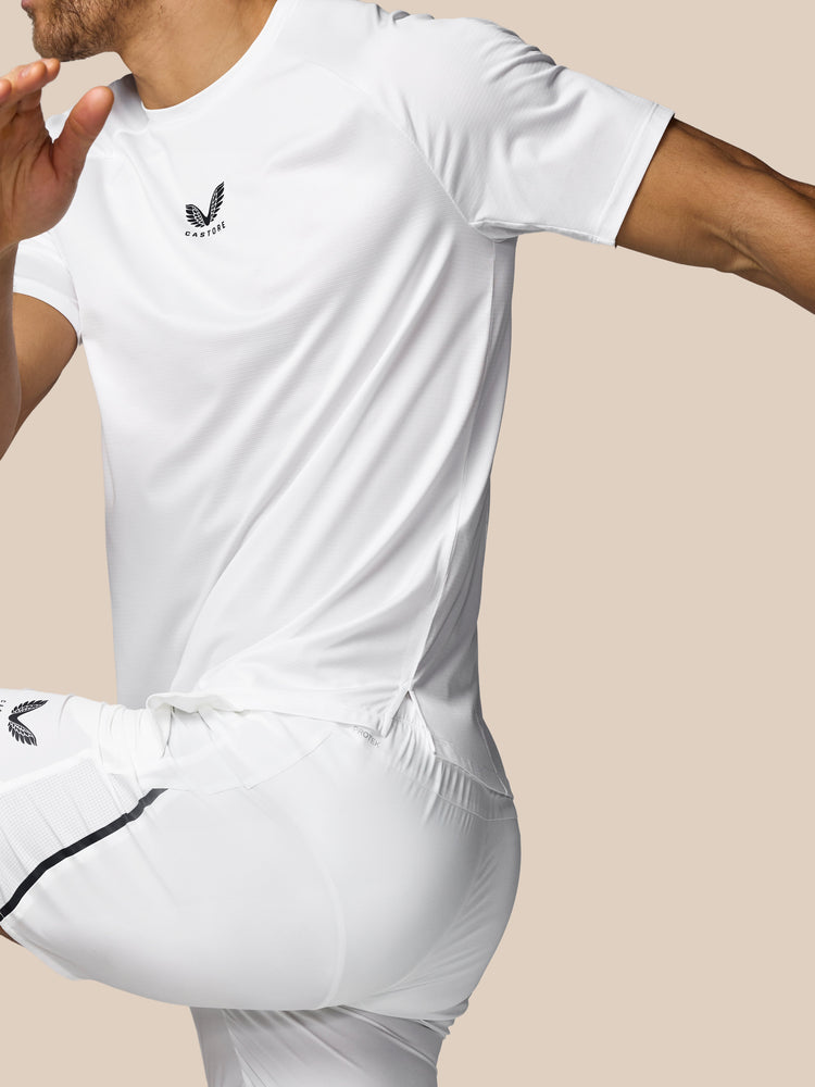 Herren Apex Tennis Kurzarm T-Shirt - Weiß