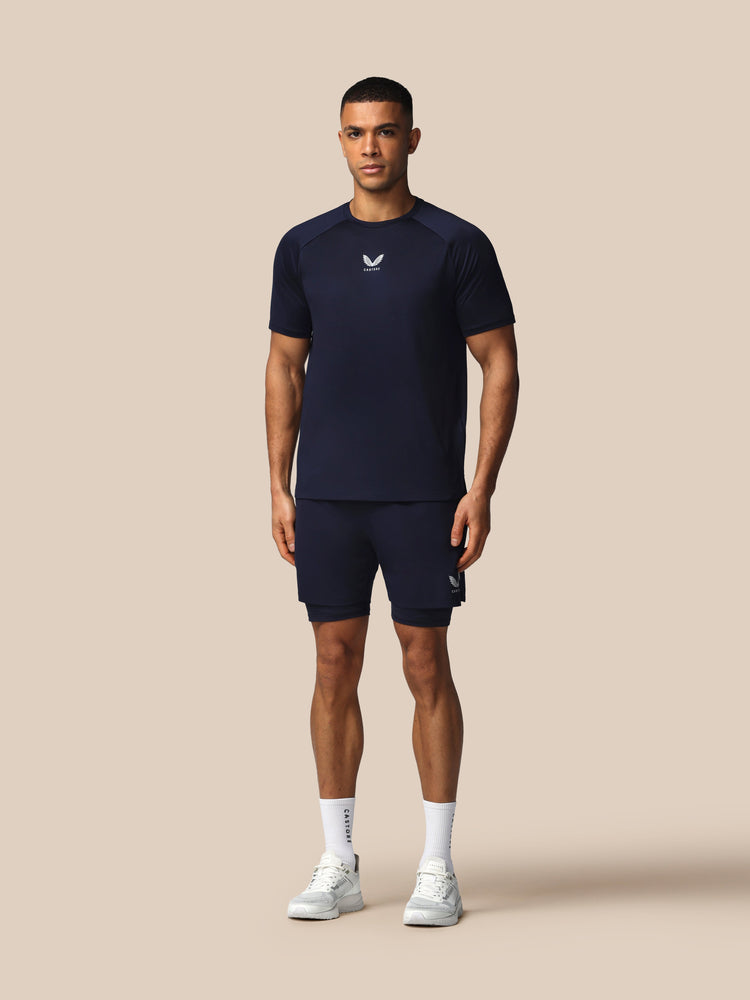 Herren Apex Tennis Kurzarm T-Shirt - Marineblau