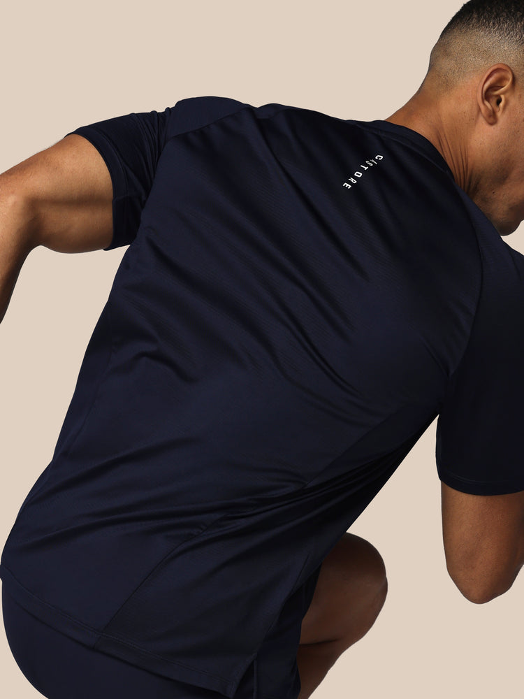 Herren Apex Tennis Kurzarm T-Shirt - Marineblau