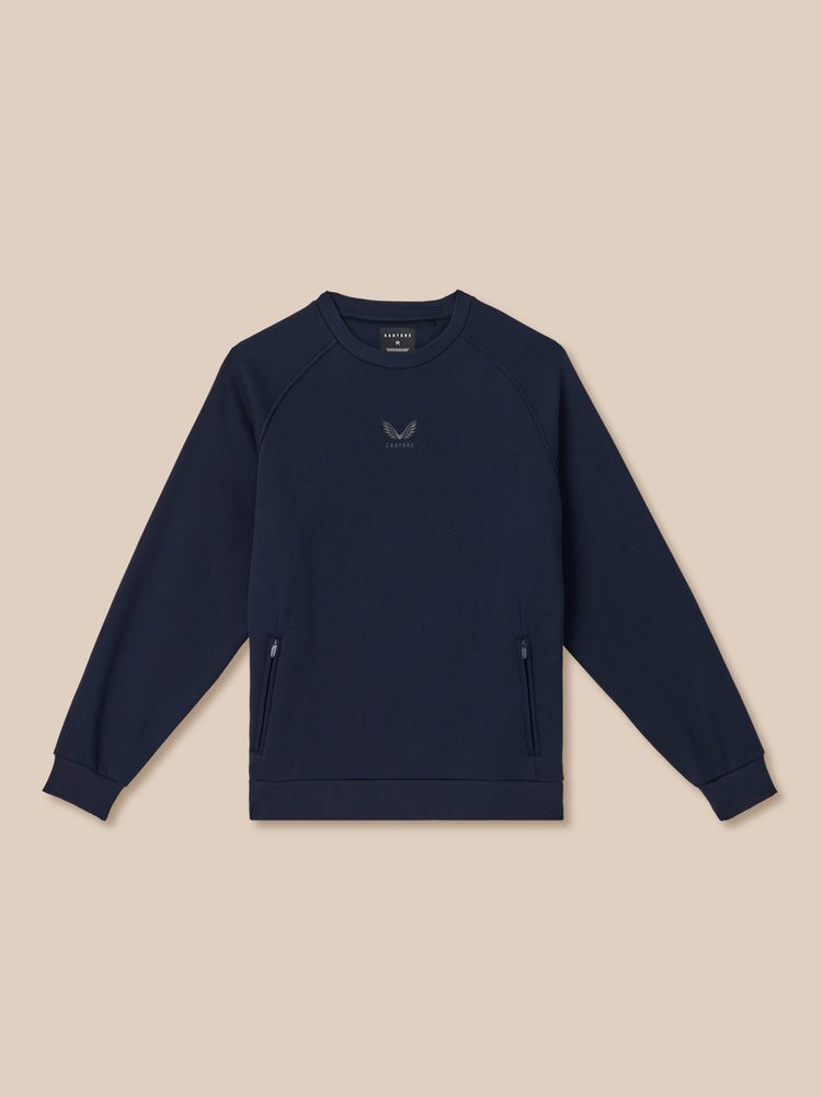 Herren Adapt Cotton Fleece Langärmliges Sweatshirt - Marineblau