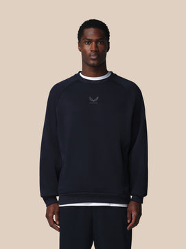Herren Adapt Cotton Fleece Langärmliges Sweatshirt - Marineblau
