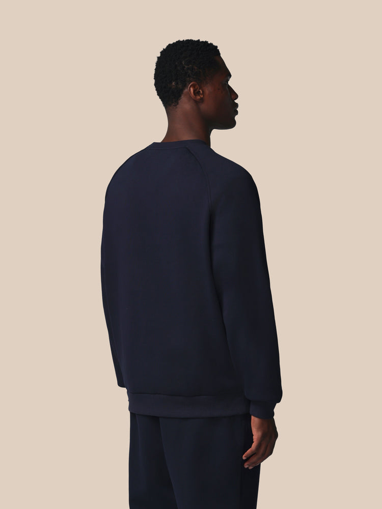 Herren Adapt Cotton Fleece Langärmliges Sweatshirt - Marineblau