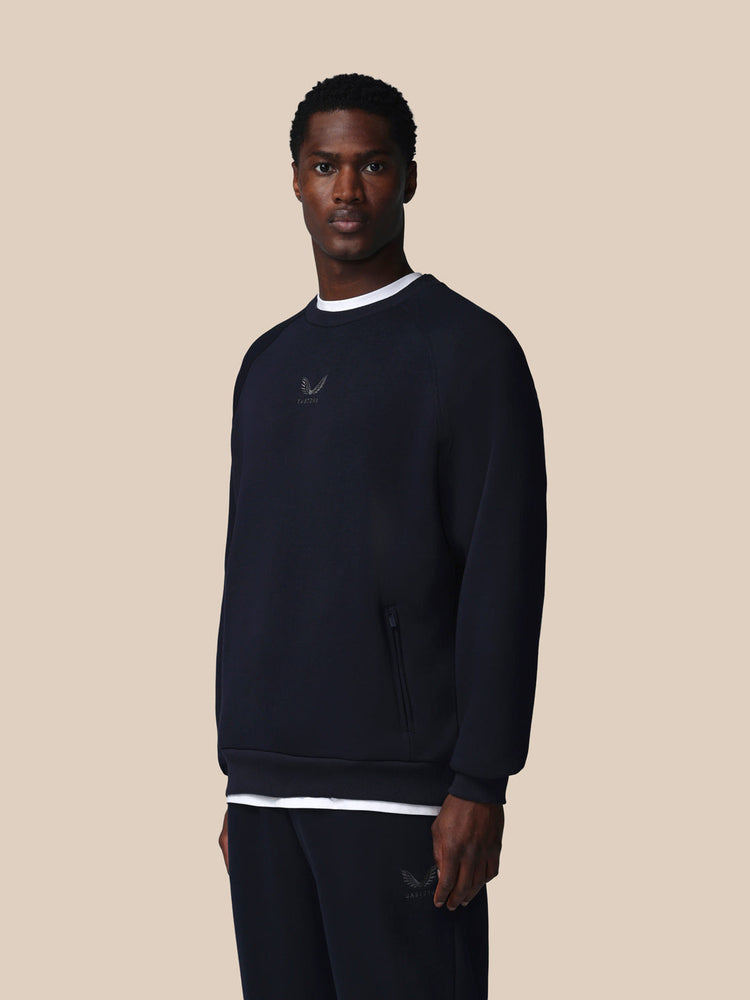 Herren Adapt Cotton Fleece Langärmliges Sweatshirt - Marineblau