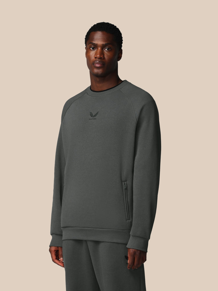 Herren Adapt Cotton Fleece Langärmliges Sweatshirt - Gunmetal