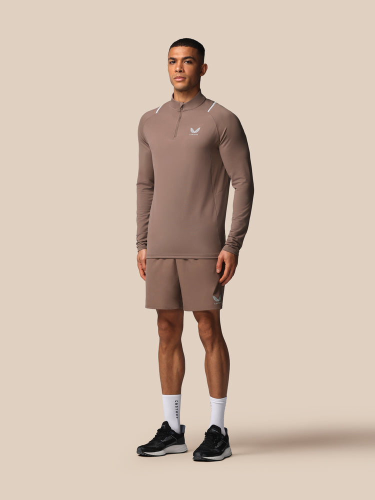 Herren Apex Training Viertelreißverschluss Oberteil - Deep Taupe