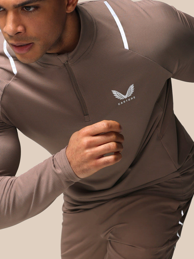 Herren Apex Training Viertelreißverschluss Oberteil - Deep Taupe