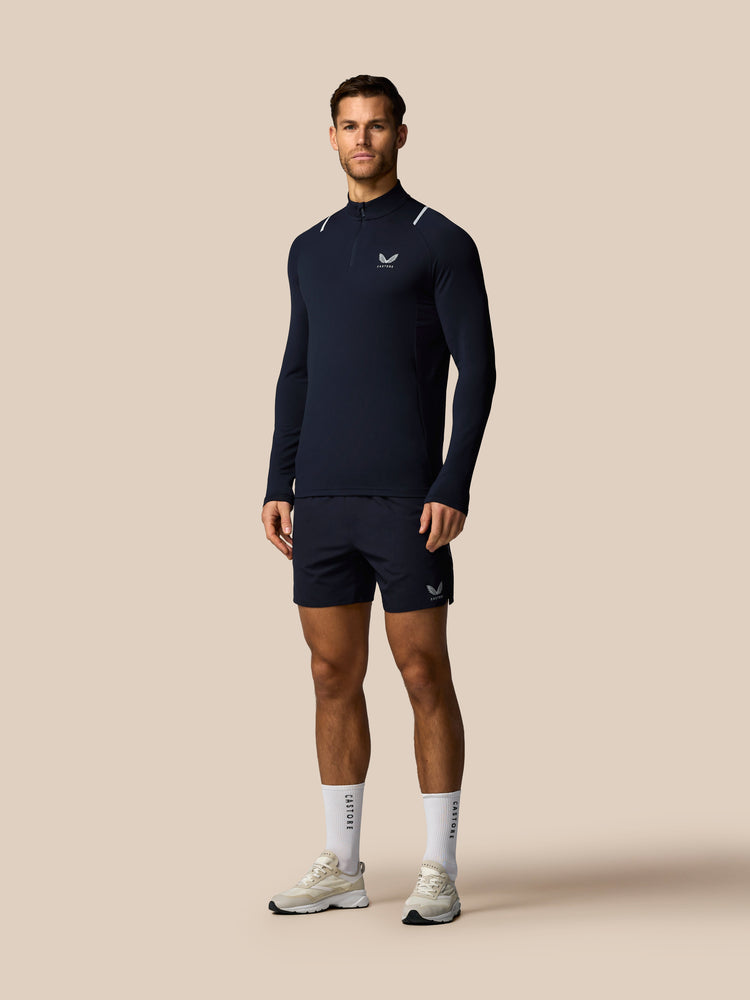 Herren Apex Training Viertelreißverschluss Oberteil - Marineblau