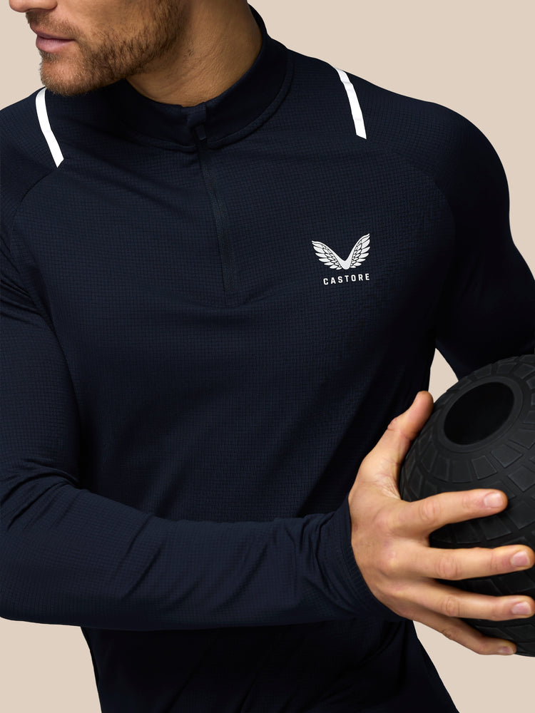 Herren Apex Training Viertelreißverschluss Oberteil - Marineblau