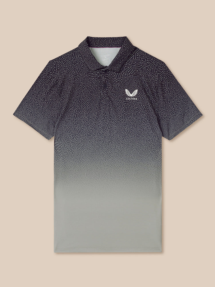 Herren Golf Map Bedrucktes Kurzarm Polo - Marineblau