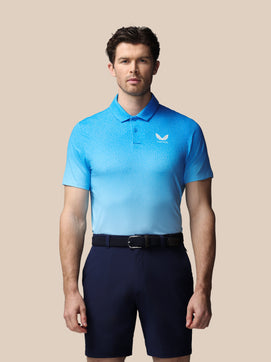 Herren Golf Map Bedrucktes Kurzarm Polo - Blau