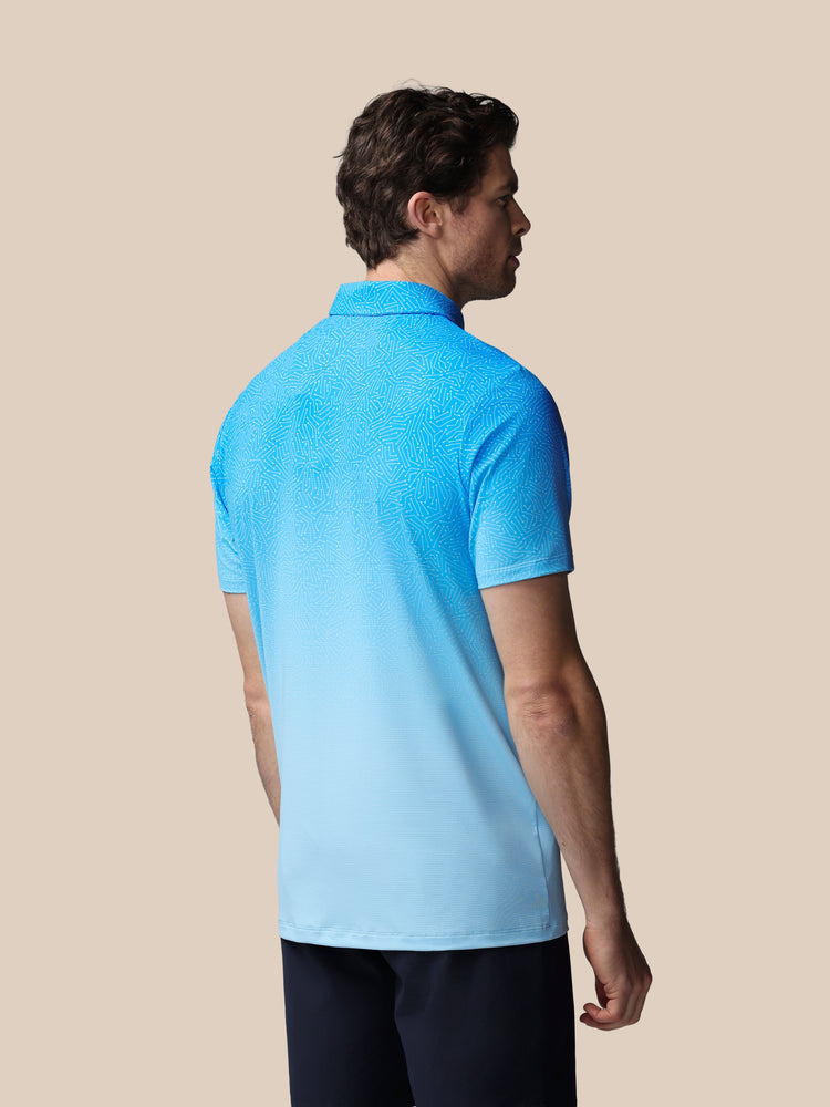 Herren Golf Map Bedrucktes Kurzarm Polo - Blau