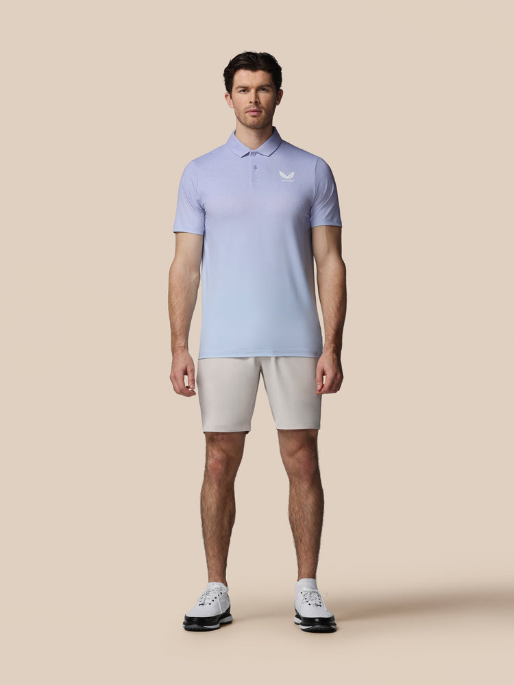 Herren Golf Map Bedrucktes Kurzarm Polo - Lavendel