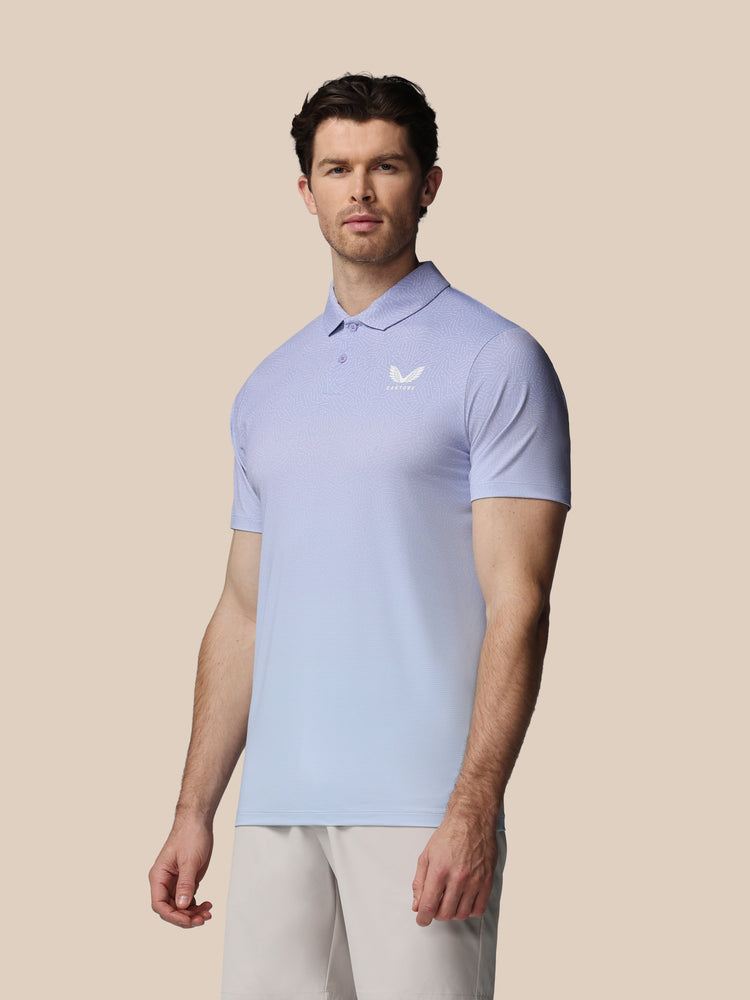 Herren Golf Map Bedrucktes Kurzarm Polo - Lavendel