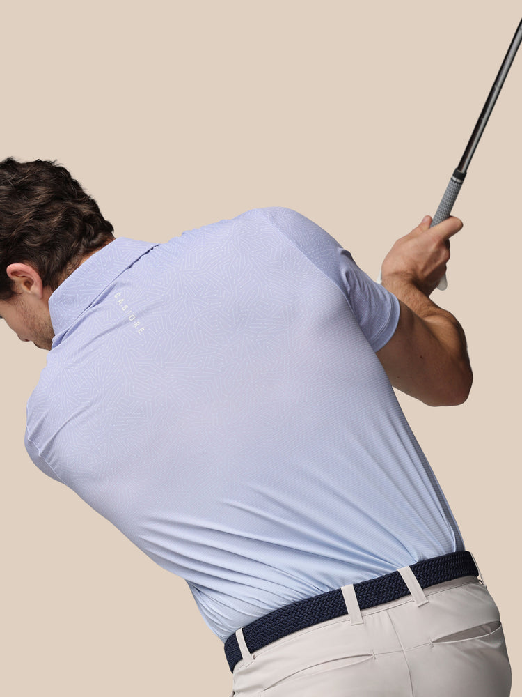 Herren Golf Map Bedrucktes Kurzarm Polo - Lavendel