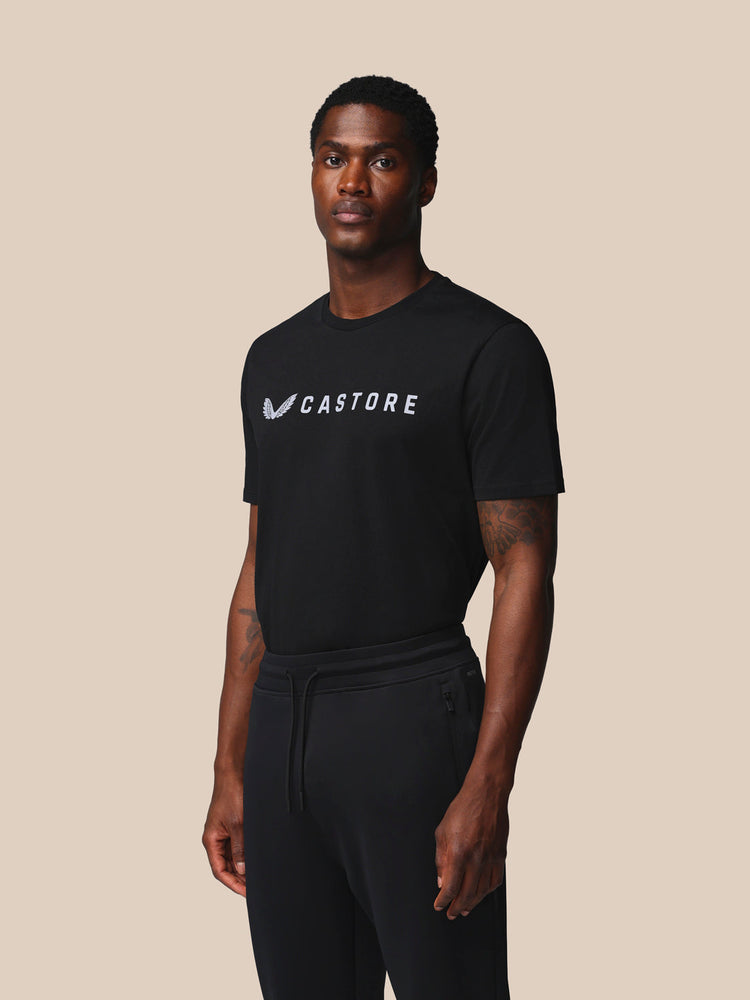 Herren Adapt Kurzarm Grafik T-Shirt - Castore Schwarz