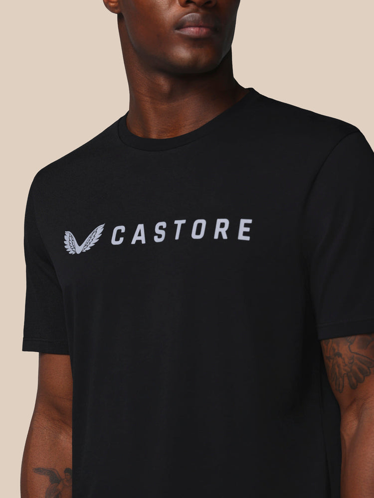 Herren Adapt Kurzarm Grafik T-Shirt - Castore Schwarz