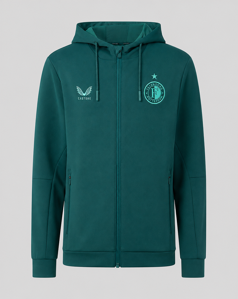 Feyenoord Travel 2026-2027 Hoodie - Junior - Grün