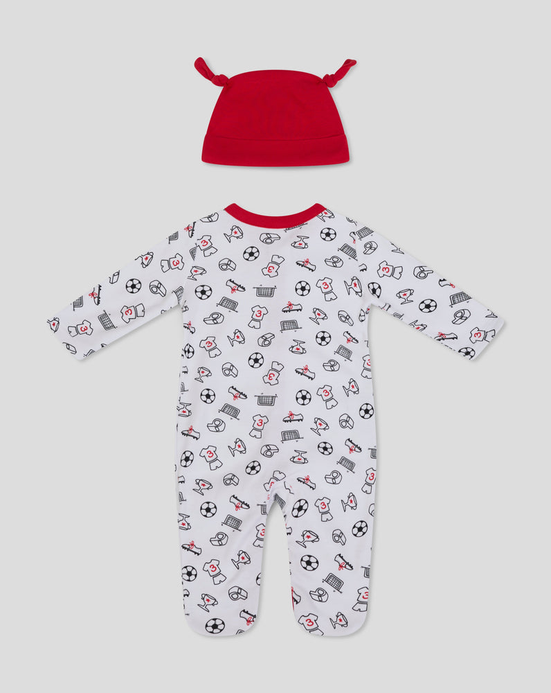 ALMERIA BABY GESCHENKSET (STRAMPLER & MÜTZE) – WEISS