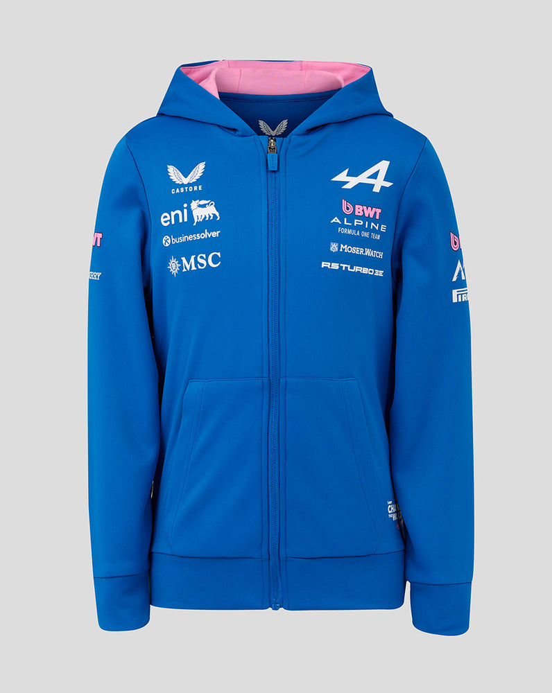Offizieller Junior BWT Alpine Formula One Team Kapuzenpulli mit Reißverschluss