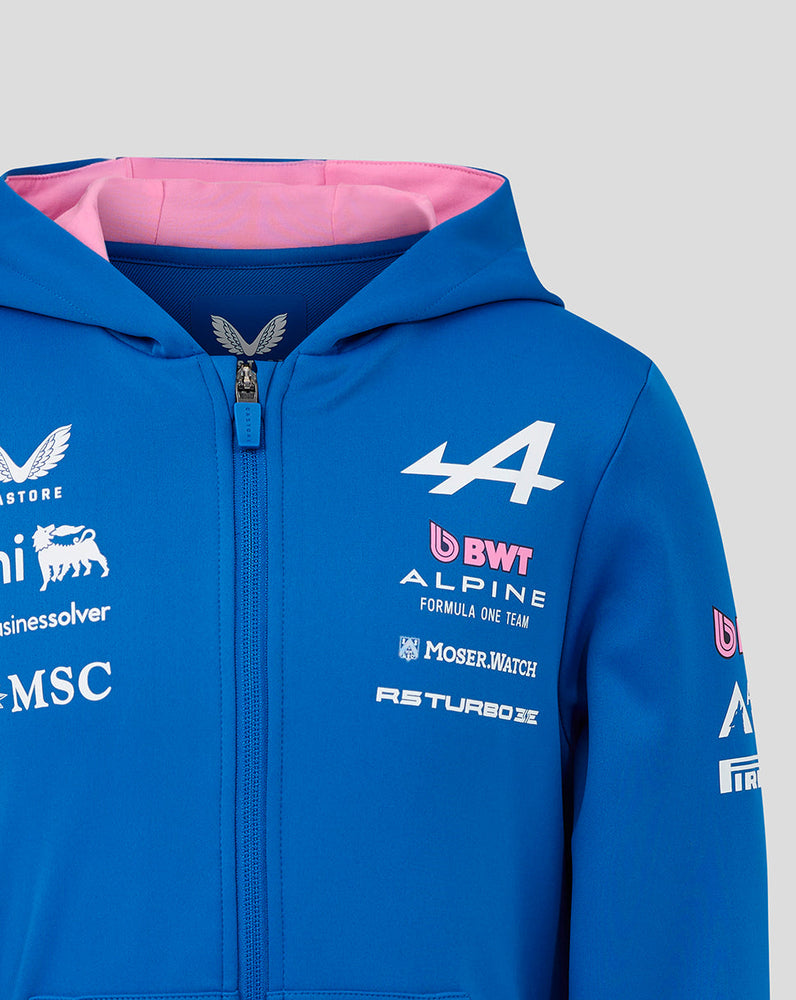 Offizieller Junior BWT Alpine Formula One Team Kapuzenpulli mit Reißverschluss