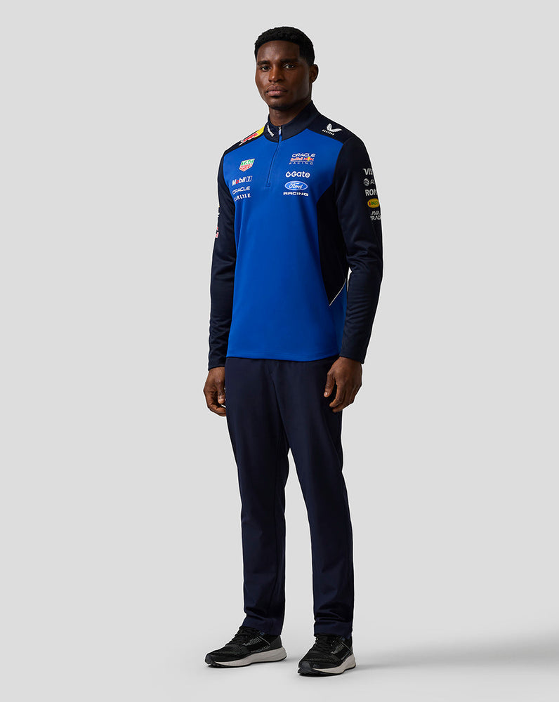 Oracle Red Bull Racing Unisex Teamline Midlayer mit Viertelreißverschluss - Night Sky / Surf The Web