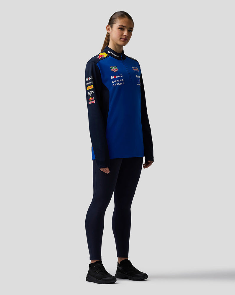 Oracle Red Bull Racing Unisex Teamline Midlayer mit Viertelreißverschluss - Night Sky / Surf The Web