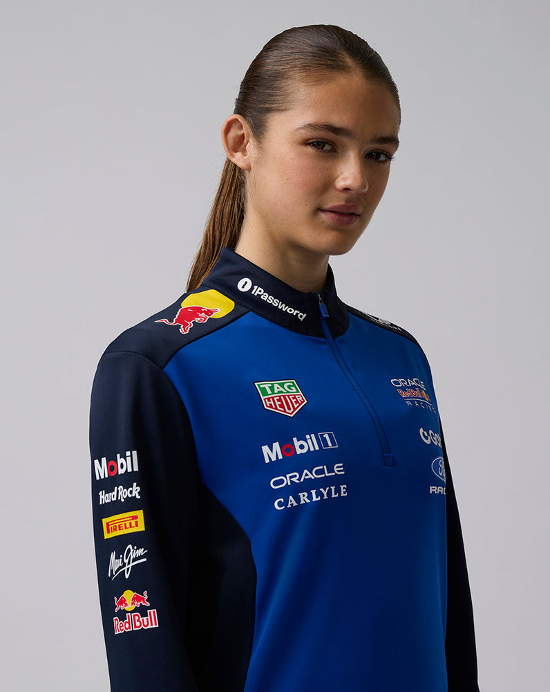 Oracle Red Bull Racing Unisex Teamline Midlayer mit Viertelreißverschluss - Night Sky / Surf The Web